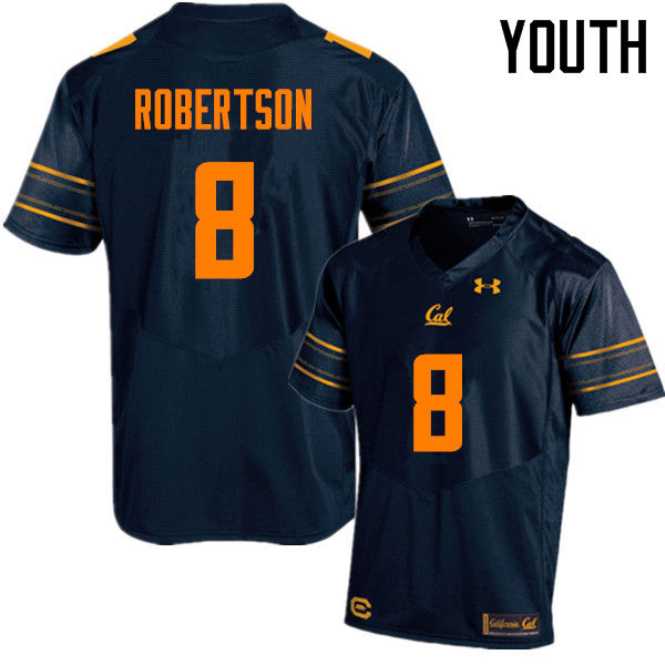 Youth #8 Demetris Robertson Cal Bears (California Golden Bears College) Football Jerseys Sale-Navy - Click Image to Close